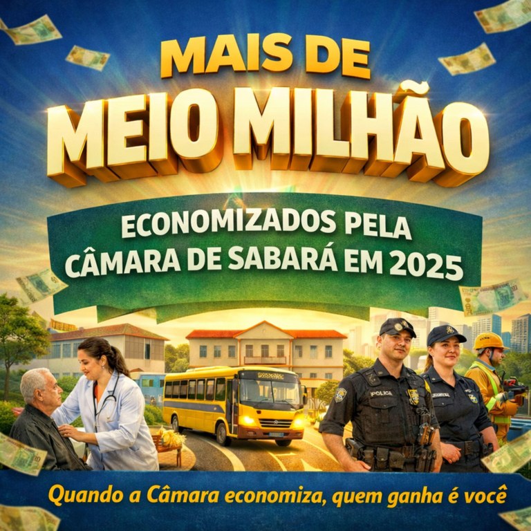 Mais de meio milhão: Câmara de Sabará devolve R$ 554 mil aos cofres públicos